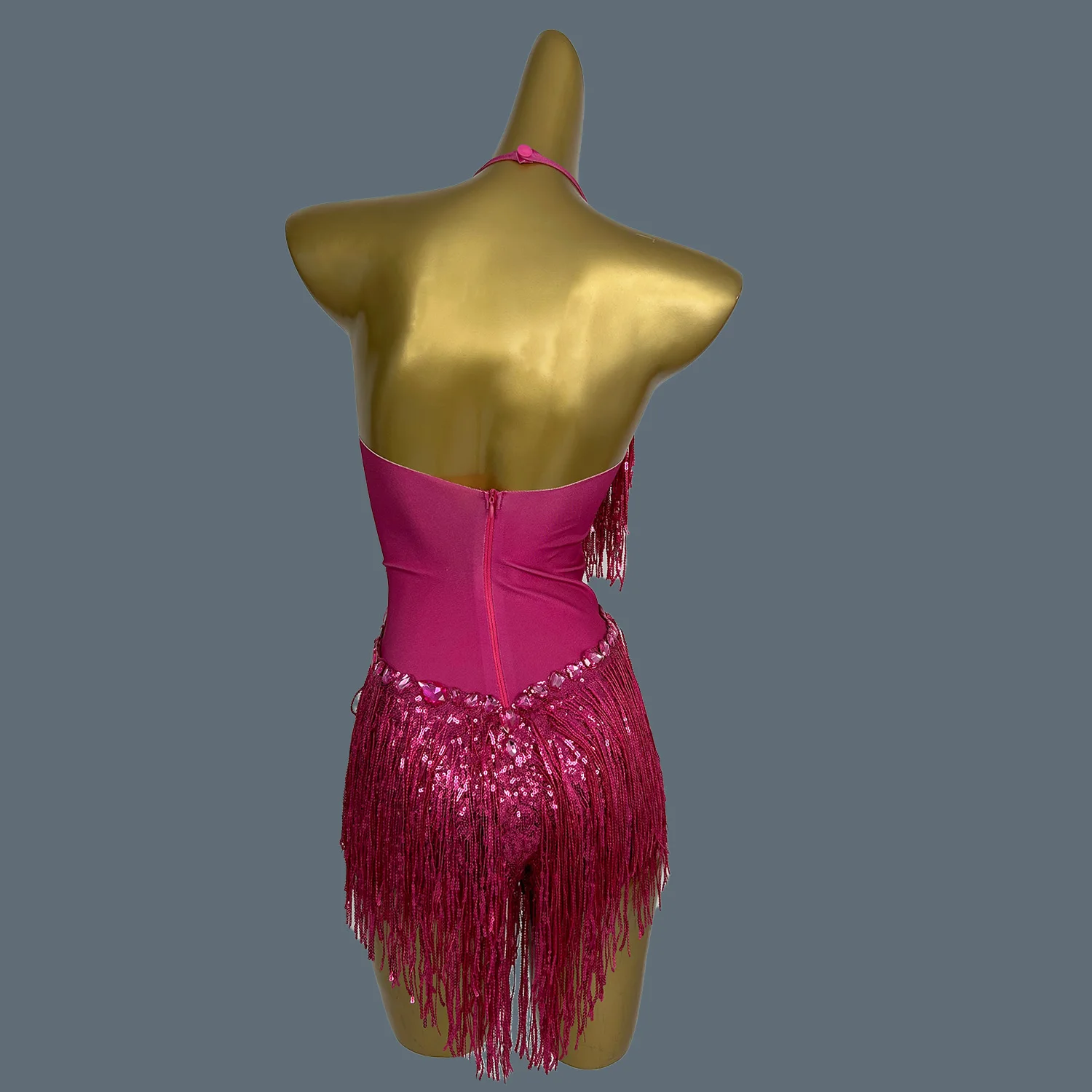 Women Summer Leotard Sexy Sleeveless Sequin Tassels High Elastic Bodysuit Singer Nightclub Stage Performance Clothing Shuye ﻿