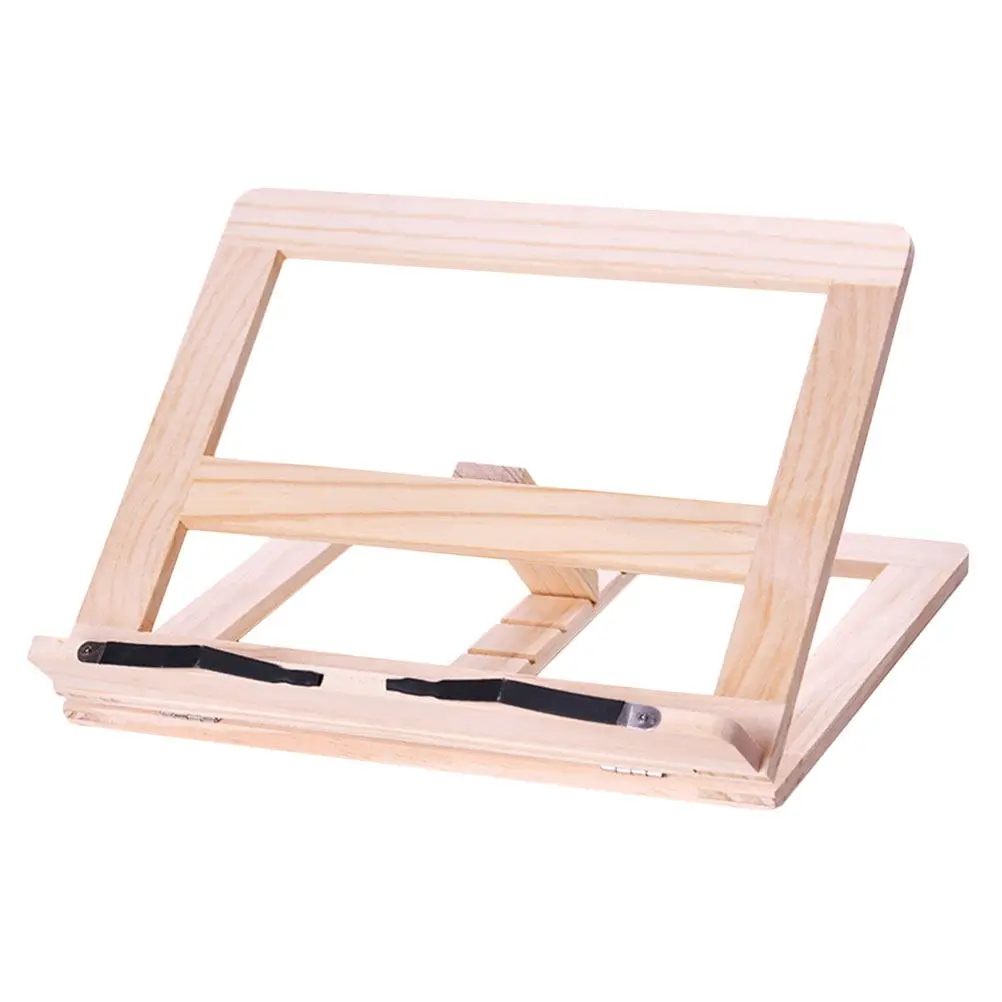 Adjustable Wooden Book Stand for Reading Books Magazines Documents Tablets Desktop Learning Rack Student Study Holder Portable