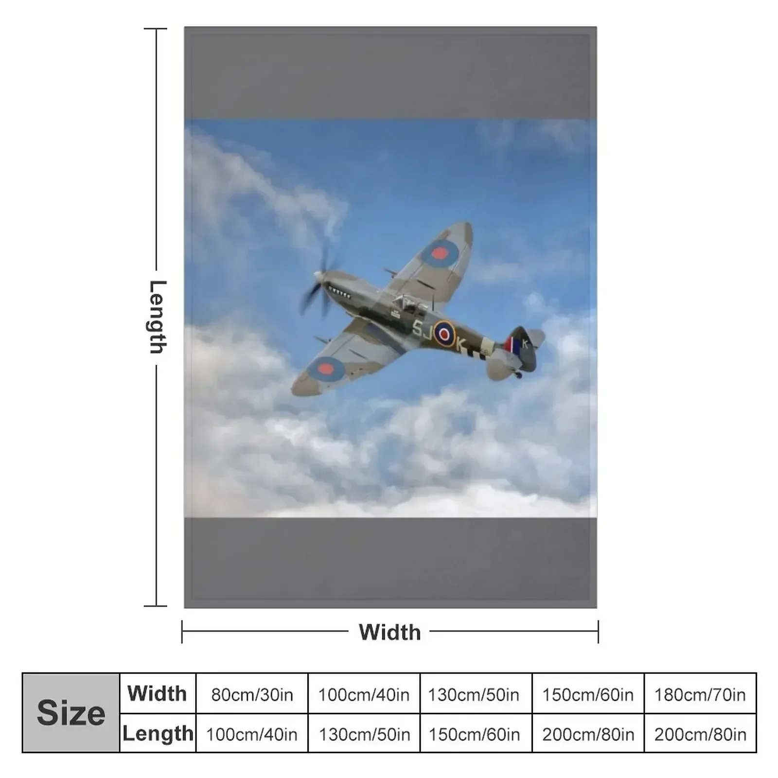 Spitfire LF IX 126 Squadron Throw Blanket Soft Plaid Shaggy Extra Large Throw for winter Large Furrys Blankets
