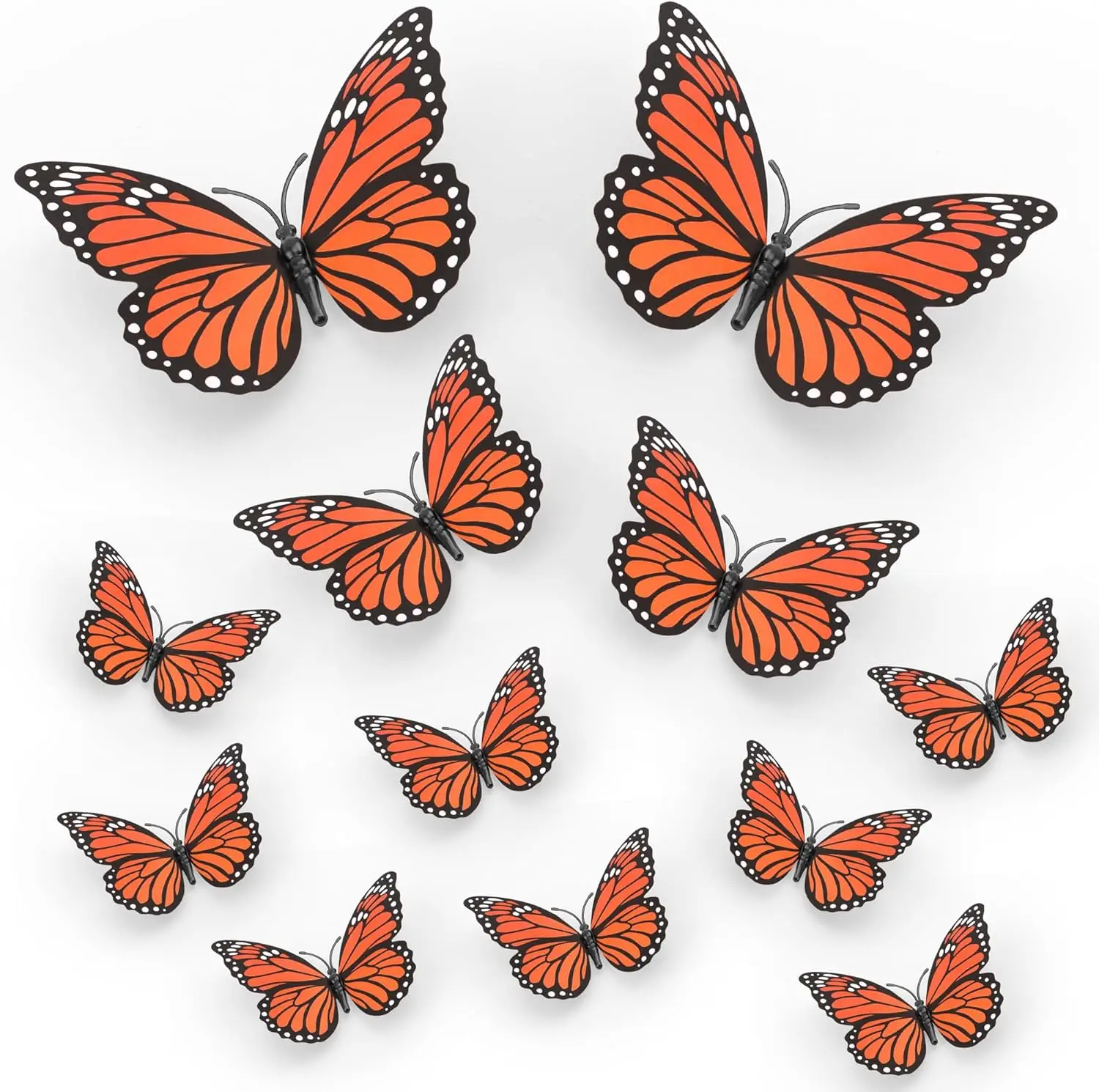 Decoración De Mariposa Monarca, decoraciones De Día De Muertos para Altar De Muertos, 12 Uds., mariposas falsas, decoración De pared para el hogar y la boda