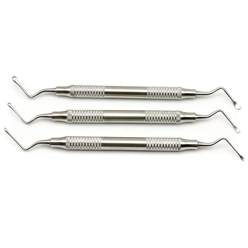 

1set Dental Jagged Curette Stainless Steel Scaler Curette Professional Bone Curette Dentist Tools