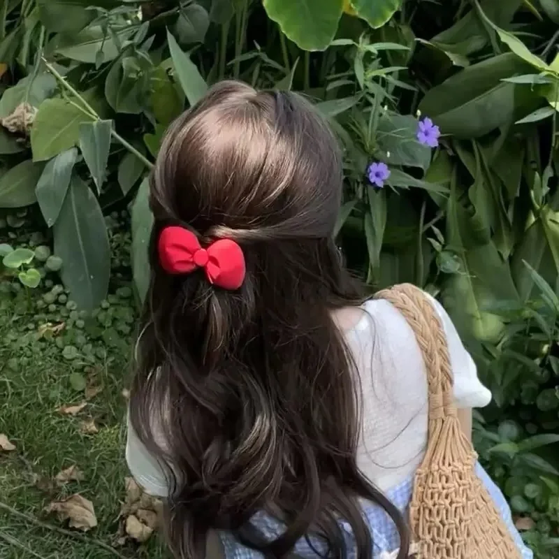 Vielseitige Haarspange mit süßer Schleife für Damen | Süßes Mädchenhaar-Accessoire | Rosa/Rot/Gelb – Detail 3