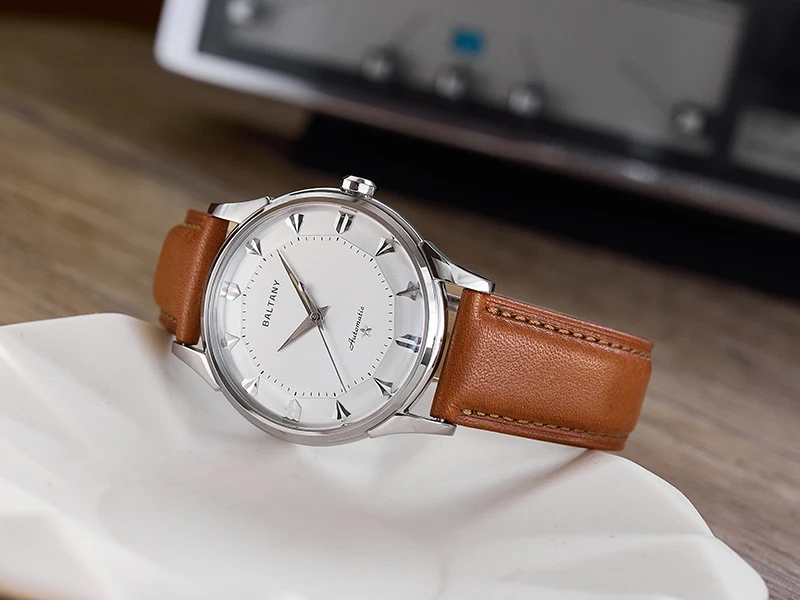 Baltany S4090 Pie-pan Dial-Uhr mit Dog-Leg-Armband, Retro-Herren-Automatikuhr, mechanische Armbanduhr, Business-Outdoor-Modeuhr – Detail 4