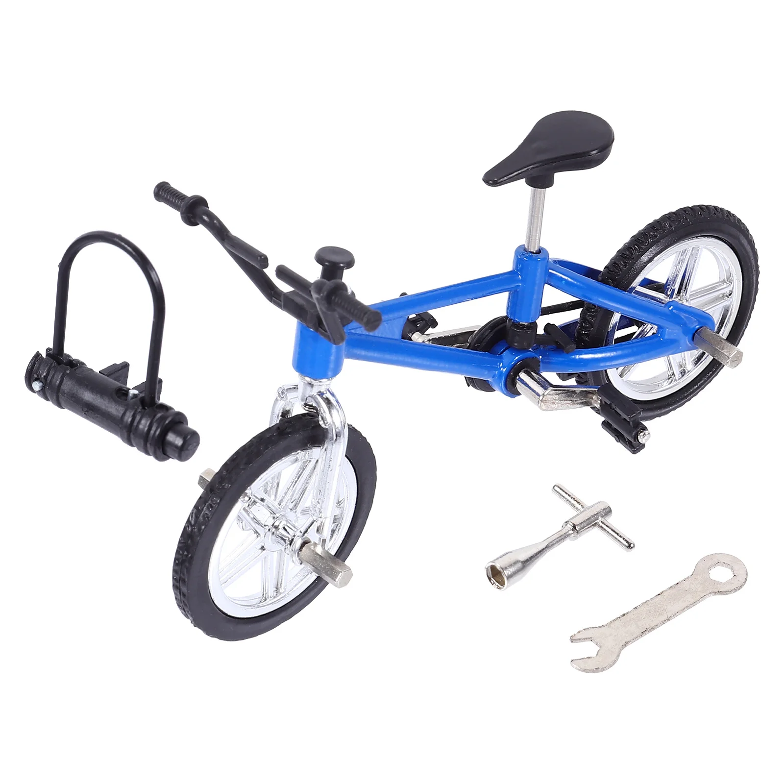 1 Zestaw Mini Rower na Palce MTB ze Stopu Aluminium, Symulacja Ruchu Koła, Pedały, Stojak, Podpora, Zabawa w Udawanie dla Dzieci, Rower na Palce