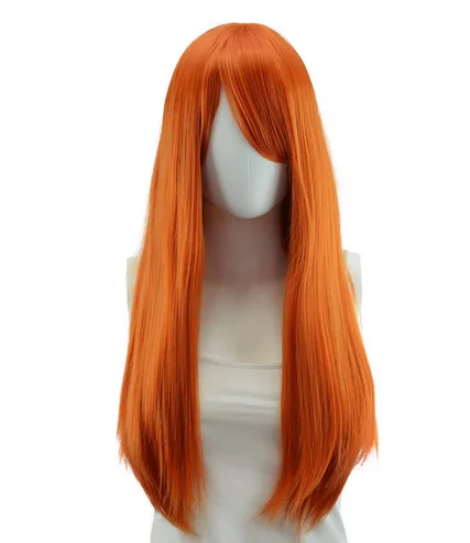 Cosplay Nyx Autumn Orange Long Straight Wig 28 Inches Long Straight wigs for Women Universal Cartoon Cosplay Wig