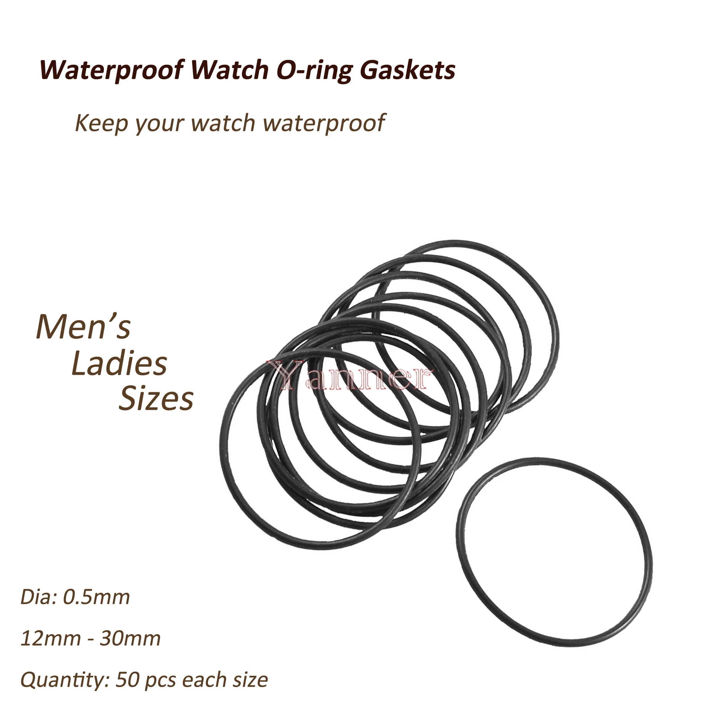 0.5mm Size 12-30mm Watch Washer O Ring Watch Case Back Gasket Rubber Seal Washers  Watchmaker Tool Lowest Price