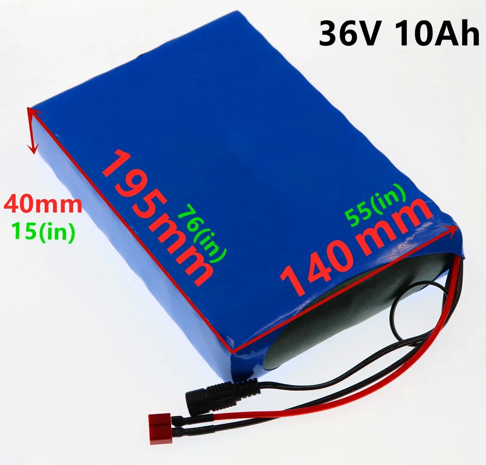 2024  36V 10Ah 10S4P 450watt 18650 lithium Li-ion battery For 20A BMS e-bike wheelchair golf cart hoverboard battery+2A charger