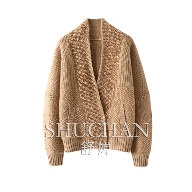 

Thick 100% Cashmere Sweater Women New Loose Fit Covered Button Casaco Feminino Women Cardigan Sueter Mujer Invierno