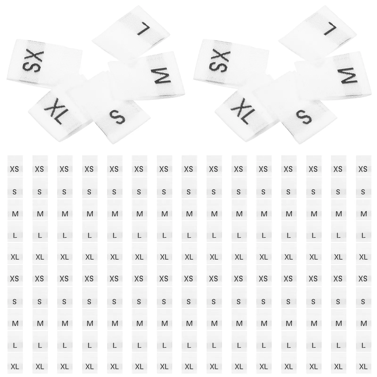 

500 шт. тканевых этикеток для одежды, моющиеся, пришивные, для маркировки размеров одежды, обуви, сумок, решение для самостоятельного определения размера