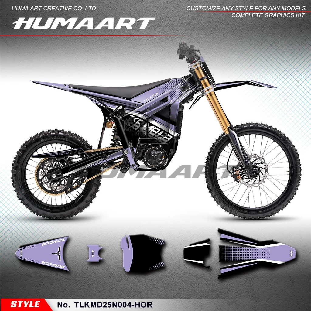

HUMAART Custom Motorcycle Graphics Vinyl Decal for TALARIA KOMODO Black Purple, Rebuild Kit, Style No.TLKMD25N004-HOR