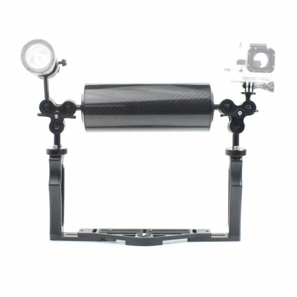 Tauchen DSLR Kamera käfig Dual Handheld Tray Halterung Buttery Clip Kohle faser Verlängerung sarm schwimmende Stativ halterung für Gopro 13 – Detail 22