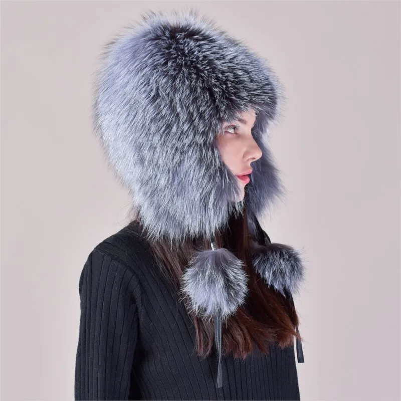 

Fur hats women's warm ear-protecting Beret snow ski headscarves