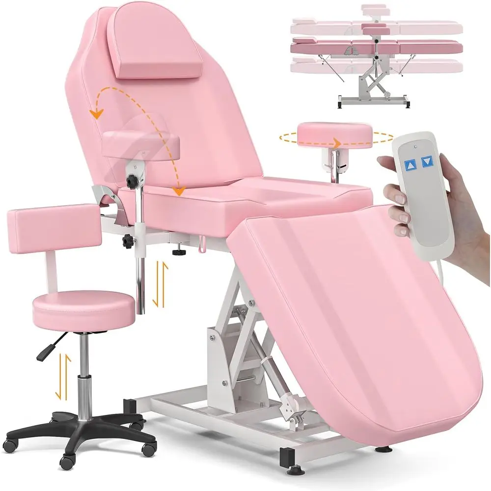 

Adjustable Tattoo & Spa Chairs with Armrests and Height Control for Beauty Professionals