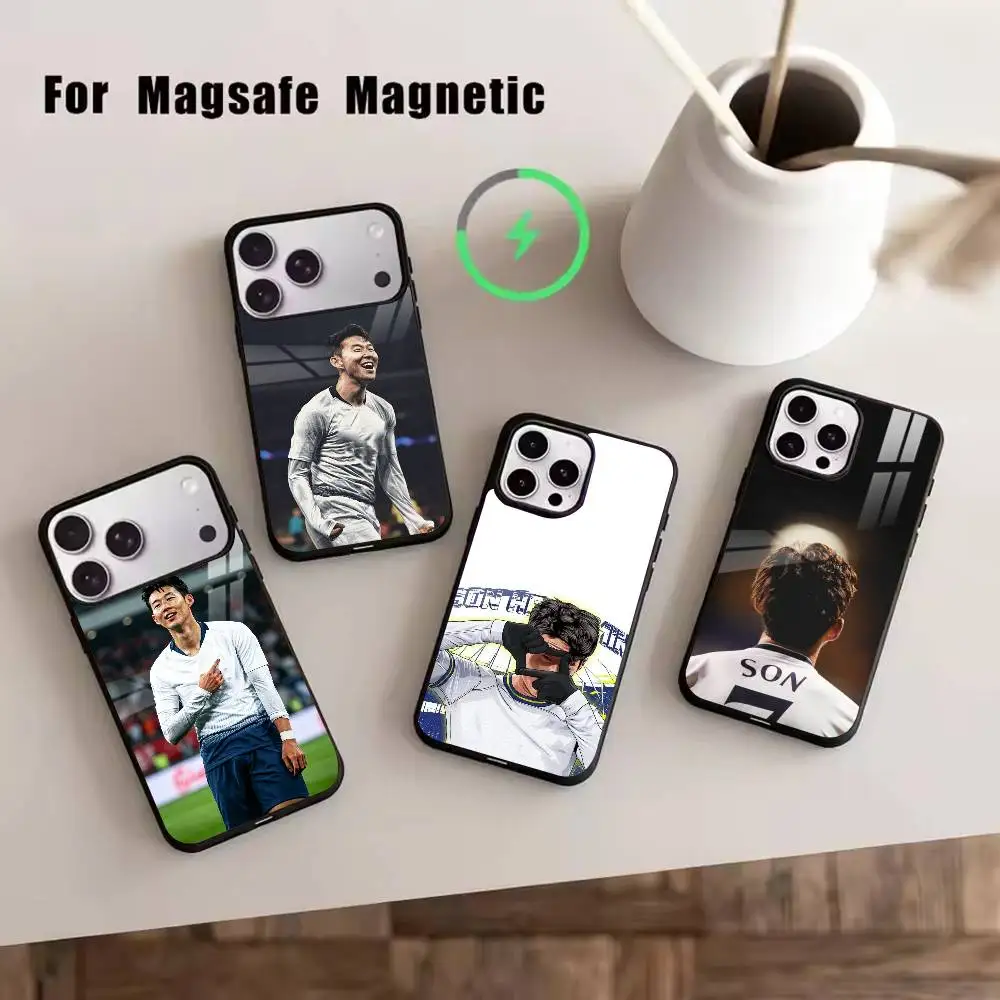 

Football S-Son Heung-min Phone Case For iPhone17,16,15,14,13,12,11 Plus,Pro Magnetic with Magsafe Wireless Charging