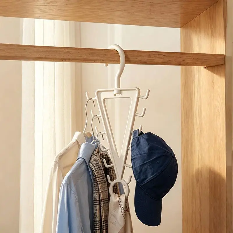1/2 PCS V Shaped Clothes Hanger Organizer With 12 Hooks Large Capacity Perfect For Closet Storage Saves Space For Clothes Hats