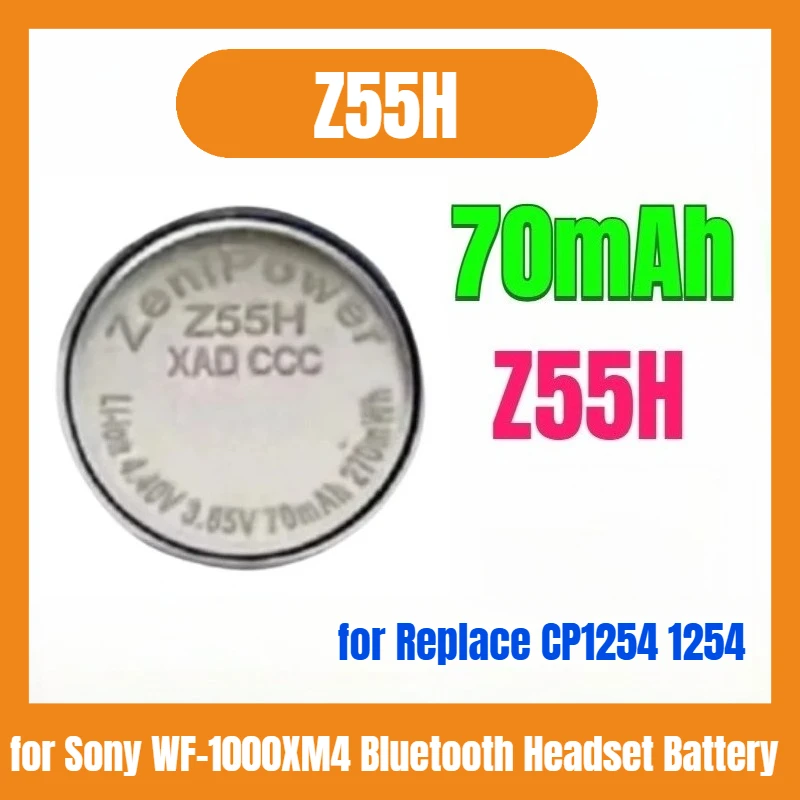 

High Quality New Z55H 3.85V 70mAh Bateria for Replace CP1254 1254 for Sony WF-1000XM4 Bluetooth Headset Battery