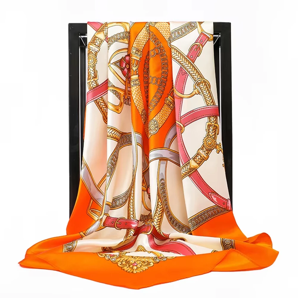 Silk Neck Scarf - Lenços de Moda 90*90cm para Mulheres,