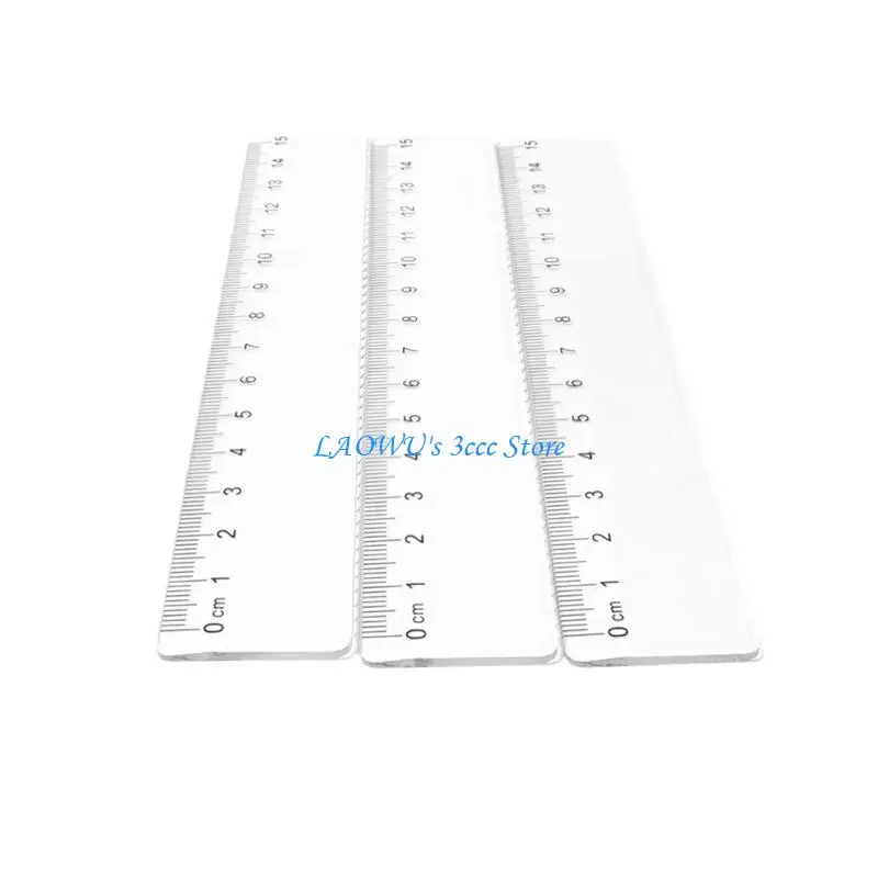 Y8AD 5 PCS 15 20 Plastic Ruler Straight Ruler Clear Ruler Meet Tool Primary School Ruler Set School Office Levers