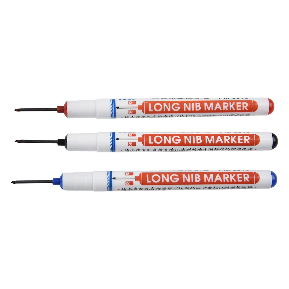Deep Hole Marker Pens Set of 12 Quick Dry Waterproof Markers Suitable for Marking Woodworks Furniture and More