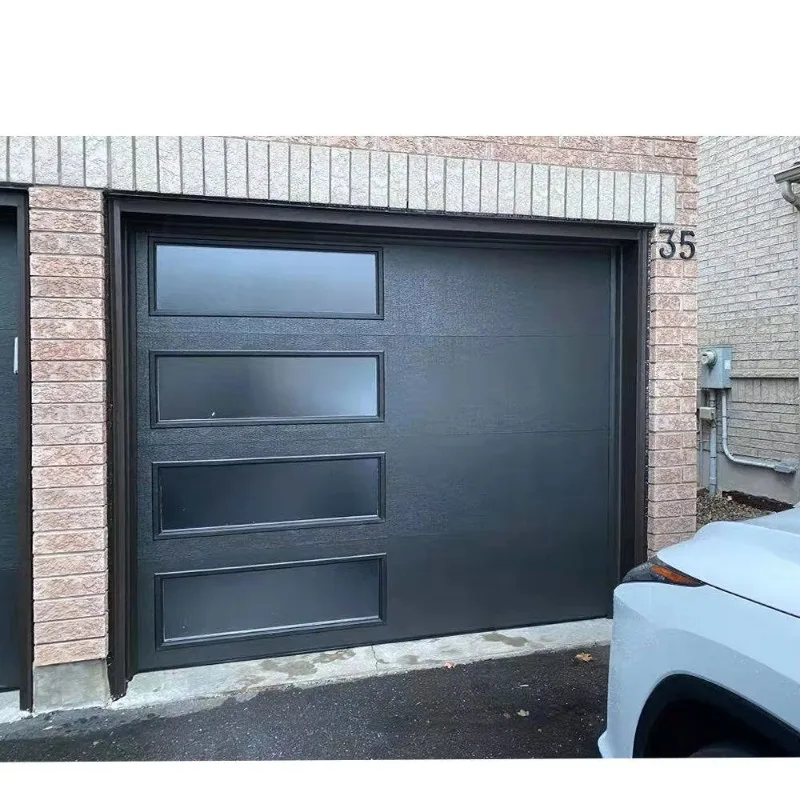 Customized Multi Sized Aluminum Alloy Folding Garage Door High Quality Glass Embedded Security Garage Door Electric Garage Door