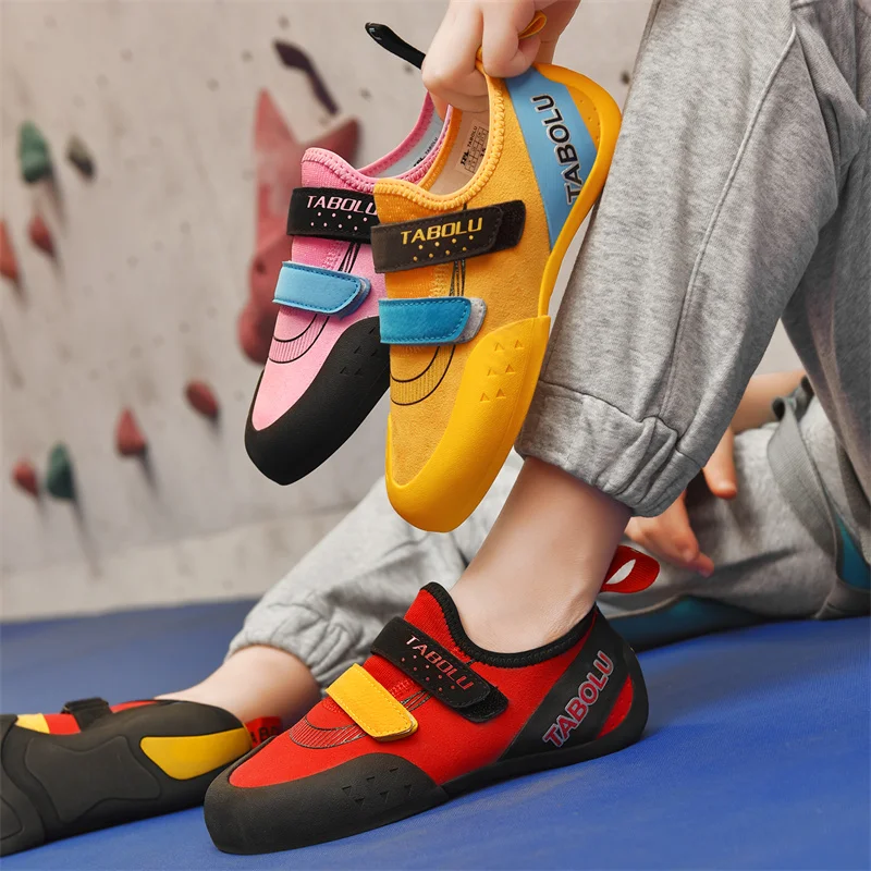 Rock-Climbing Shoes Boys Girls Indoor Outdoor Breathable Mesh Beginners Parent-child Rock-Climbing Bouldering Training Sneakers