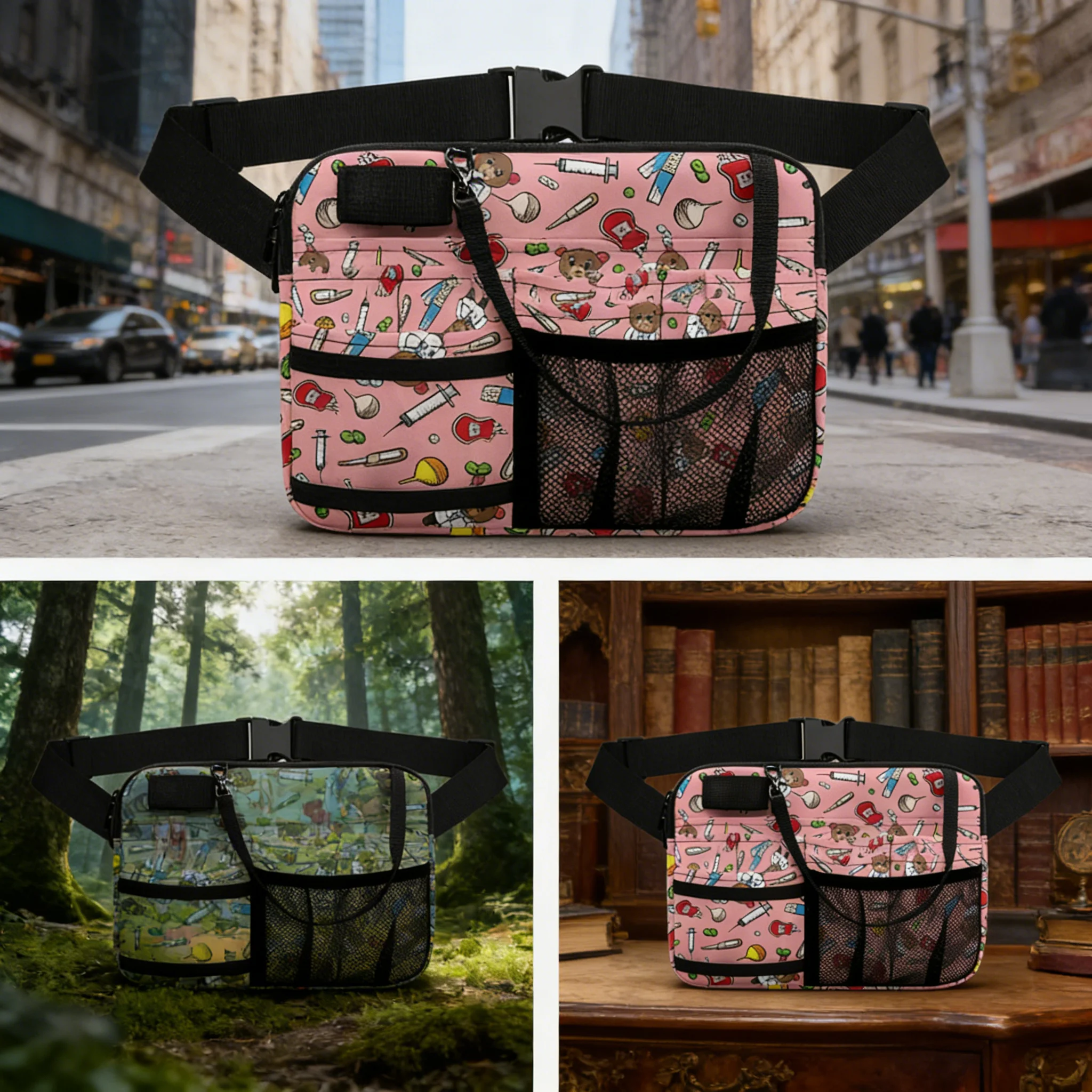 

Sporty Waterproof Waist Bag Running Jogging Fanny Pack Adjustable Belt Bag for Fitness Outdoor Activities Phone & Small Items St