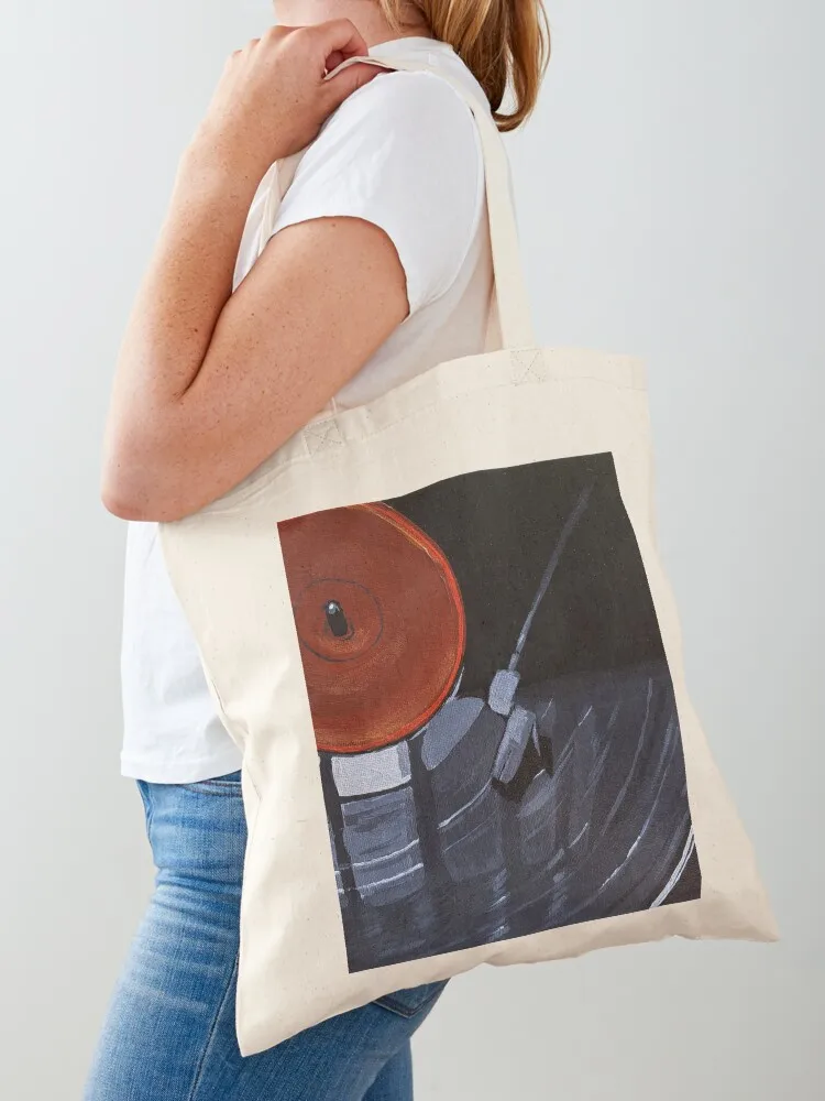 Vinyl Record Painting Tote Bag custom tote bag large size bags Beach bag Eco
