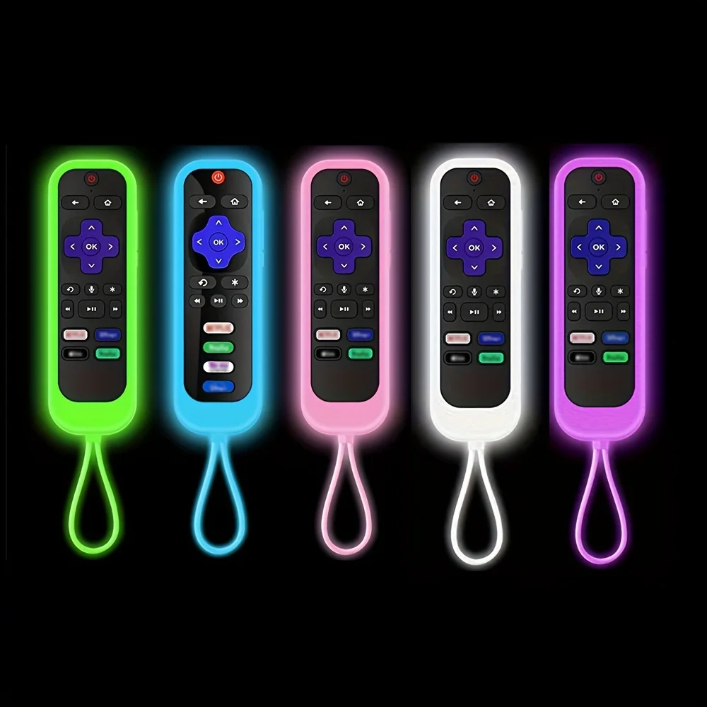 Cubierta de control remoto Universal de silicona que brilla en la oscuridad, 2 uds., para Control remoto de TV inteligente TCL Hisense Roku