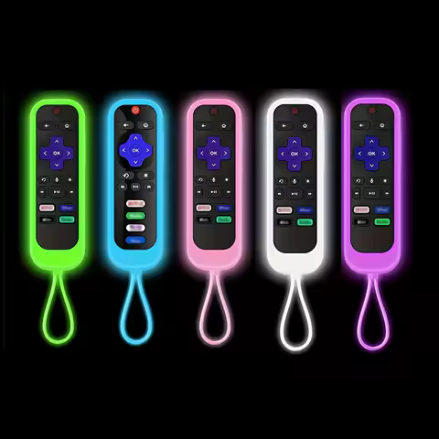 2pcs Glow In The Dark Silicone Universal Remote Cover for TCL Hisense Roku TV Remote Smart TV Remote Control