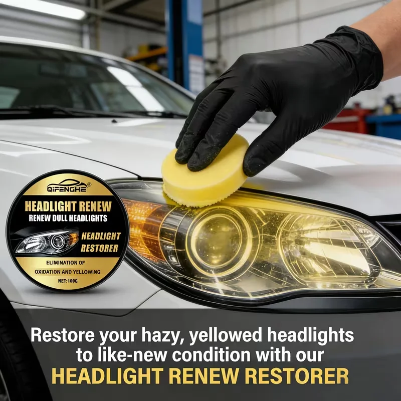 Headlight Restorer Polish Eliminate Oxidation Yellowing Remove Scratches Headlight Lens Renew Cleaner with Sponge Pad UV Protect view 5
