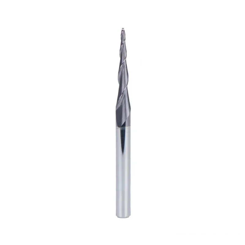 

Tungsten Carbide End Mill Bit 1/8 Shank Ball Nose Bit Tip Tapered TiAIN Coated Machine Tools Accessories Supplies