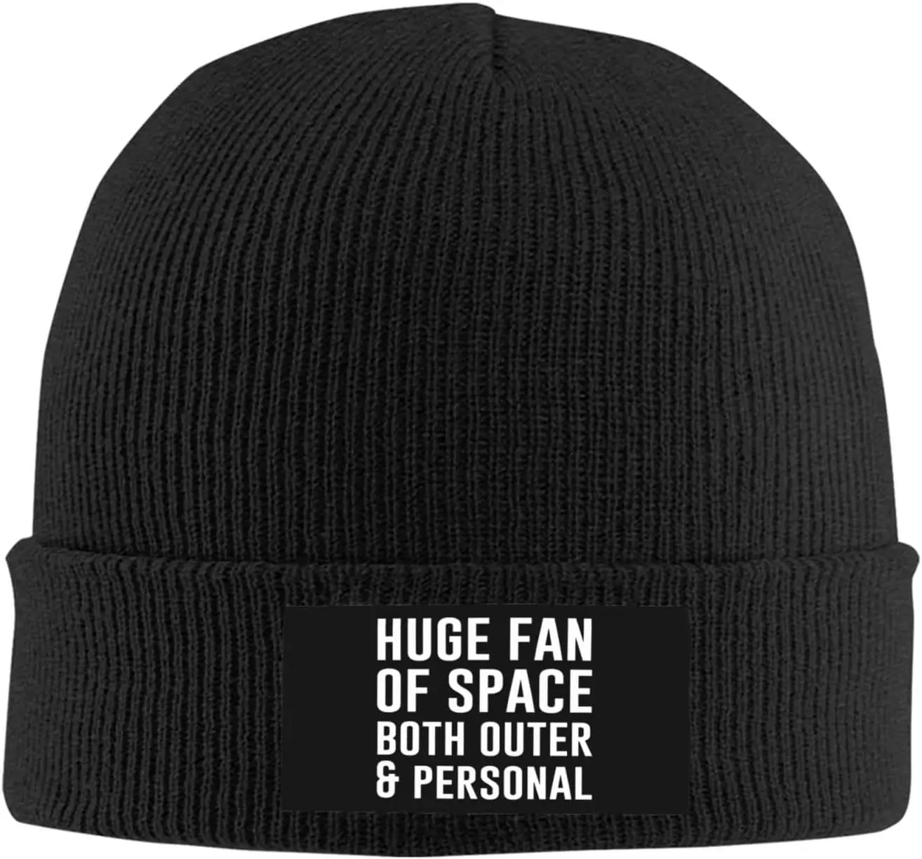 Huge Fan of Space Both Outer and Personal Hat Black Winter Knit Warm Beanie Fashion Ski Skull Cap for Men Women