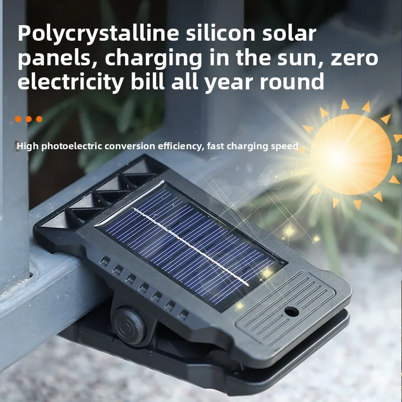 New Solar Powered Outdoor Garden Fence Wall Light with Motion Sensor and Human Body Induction Clip Light for Home Security