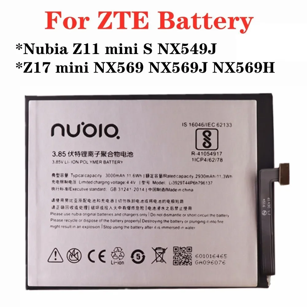 New Original Li3929T44P6h796137 Battery For ZTE Nubia Z11 mini S NX549J Z17 mini NX569 NX569J NX569H 3000mAh Phone Battery