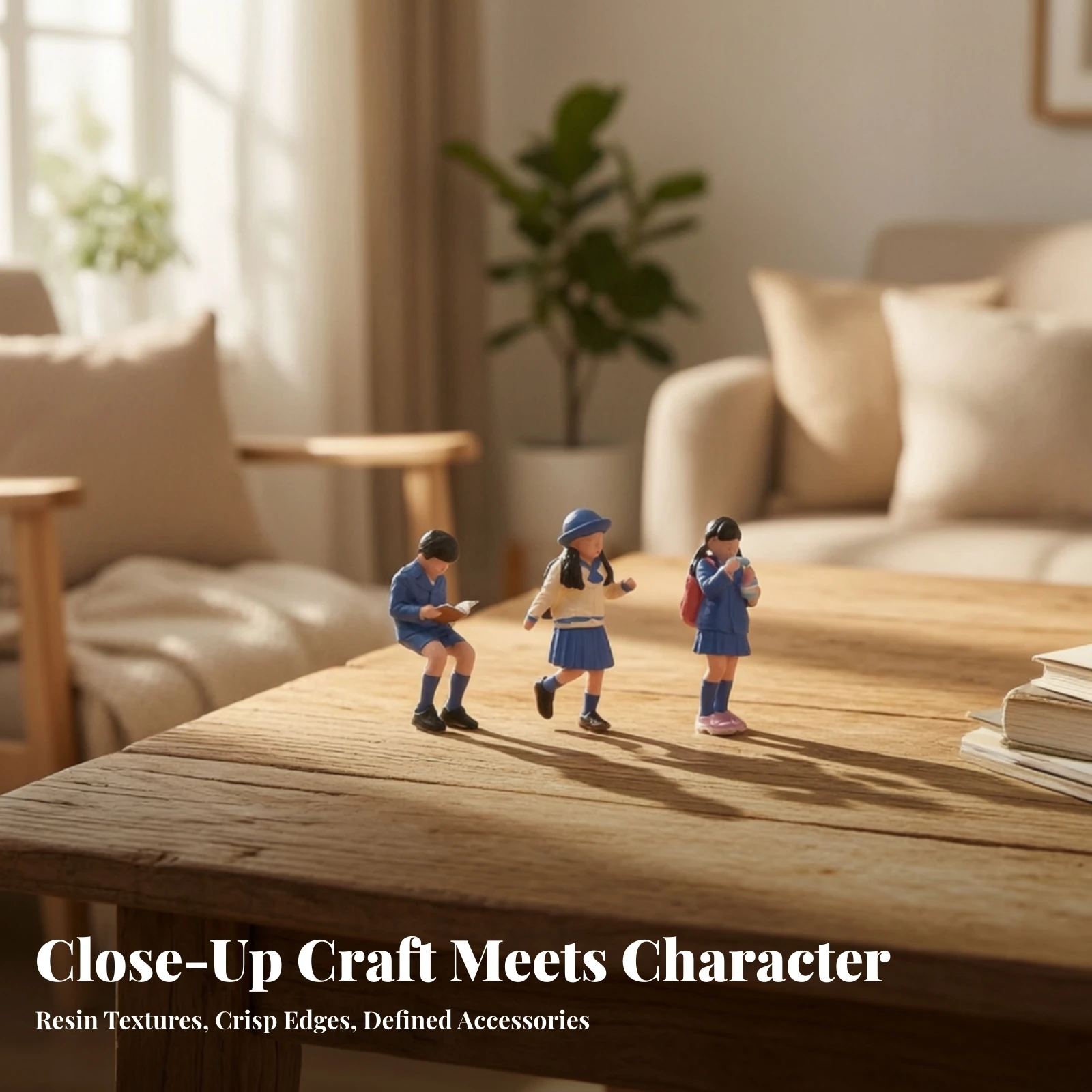 3 Pieces Schoolchildren Figures with Backpacks Realistic Schoolchildren Figures Miniature Students Tiny for Dioramas