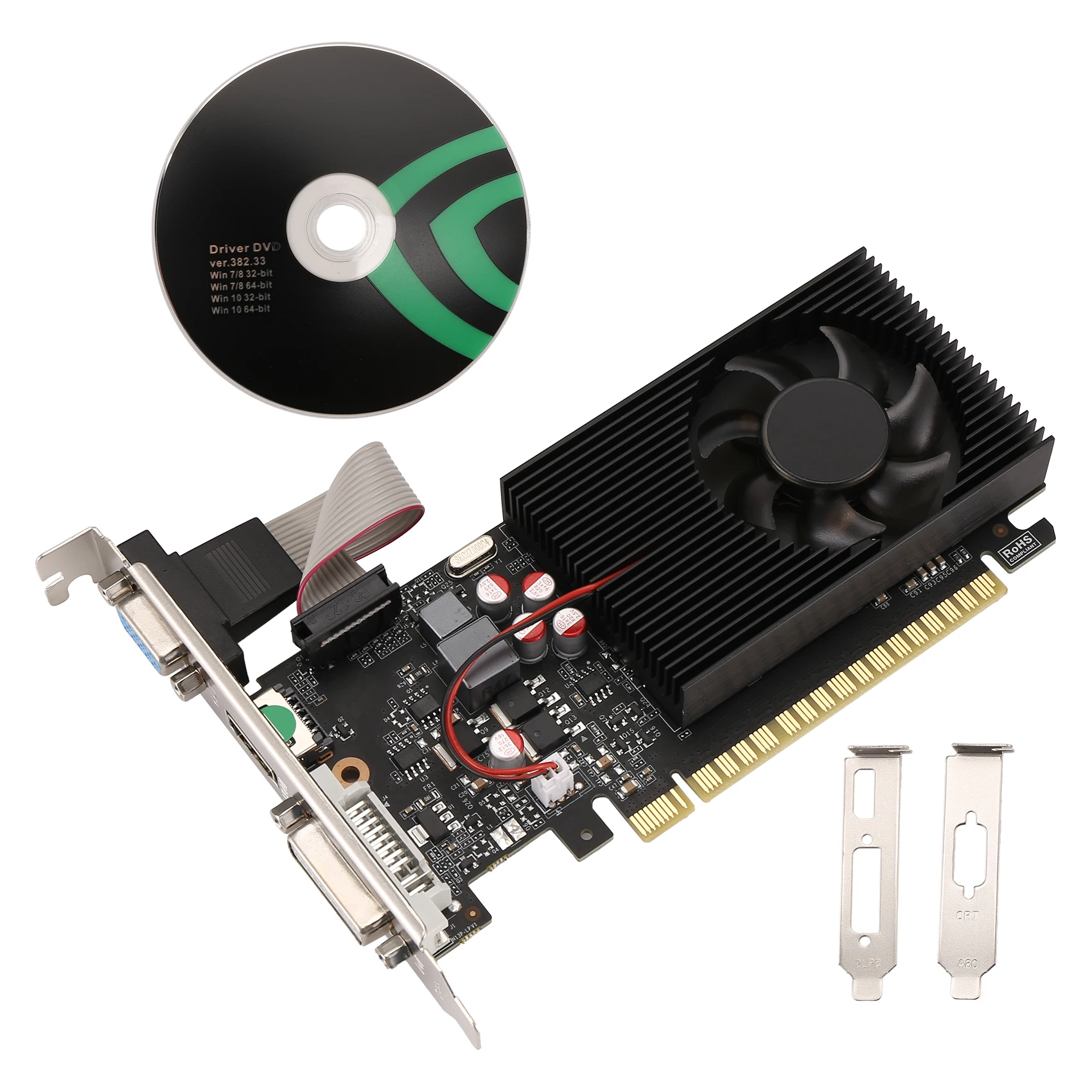 Tarjeta gráfica GT730 para oficina y hogar, 4GB, DDR3, 128 bits, Compatible con puerto VGA DVI