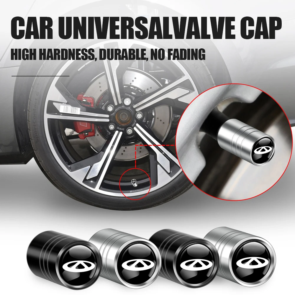 4Pcs Car Styling 3D Metal Wheel Tire Valve Stem Caps Rim Accessories For Chery Tiggo 2 3 8 Fl M11 Fora A21 A1 A3 A5 7 Pro Fulwin