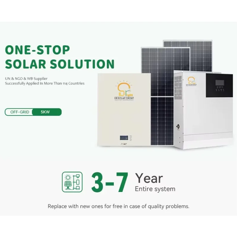 Complete 5kW Off Grid Solar System with Lithium Battery 10kWh Hybrid Inverter Home Energy System for Home Power Supply
