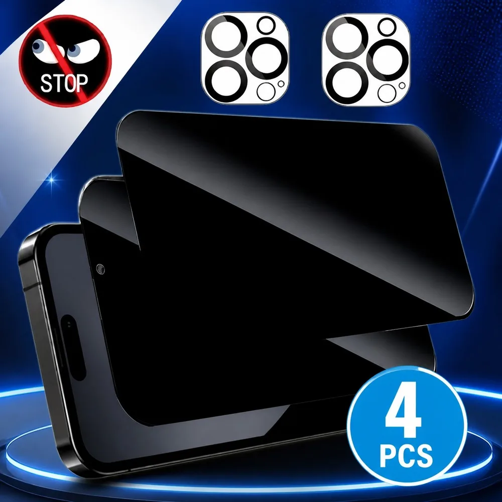 2+2PCS Privacy Tempered Glass For Samsung Galaxy A05 A06 A07 A15 Anti Spy Screen Protector For Samsung Galaxy A16 A17 A23 A24 4G