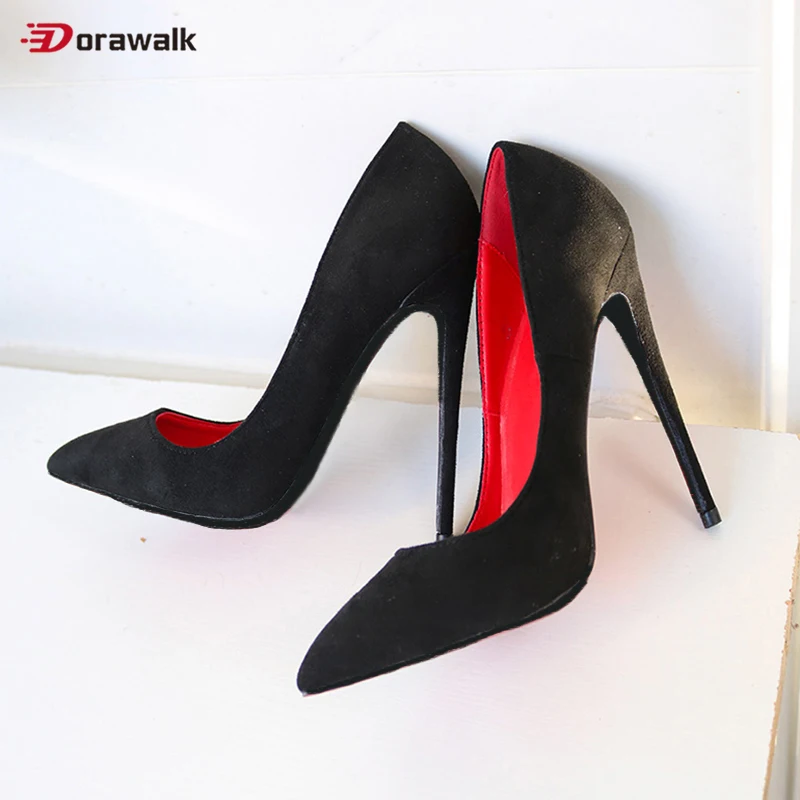 

Модная женская обувь для вечеринок 10 см, туфли-лодочки из искусственной замши на высоком каблуке, замшевые туфли в стиле ретро с острым носком, удобные элегантные туфли для пения 12 см