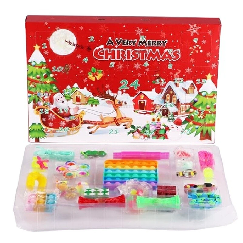 Decompressie Kerst Blind Box 24-Dagen Countdown Aankomst Dag Kerstcadeaus Dongdongle Blind Box Geschenkdoos Set