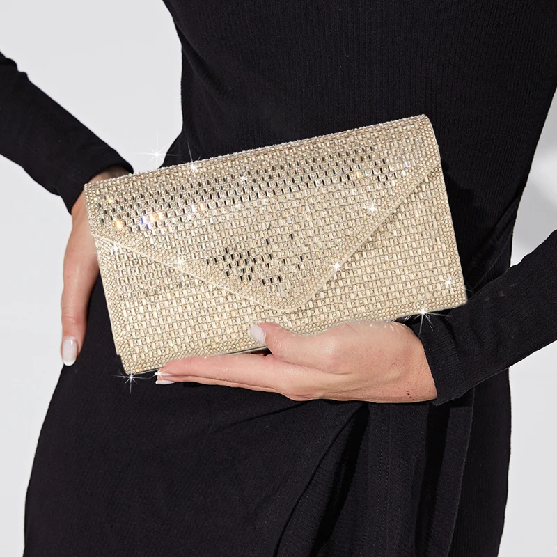 

Fshionable Women's Eveningbag Full Diamonda Sparking Luxury Rhinestone Clutch Bag Embellished Sequin Shiny Wedding Banquet Bags