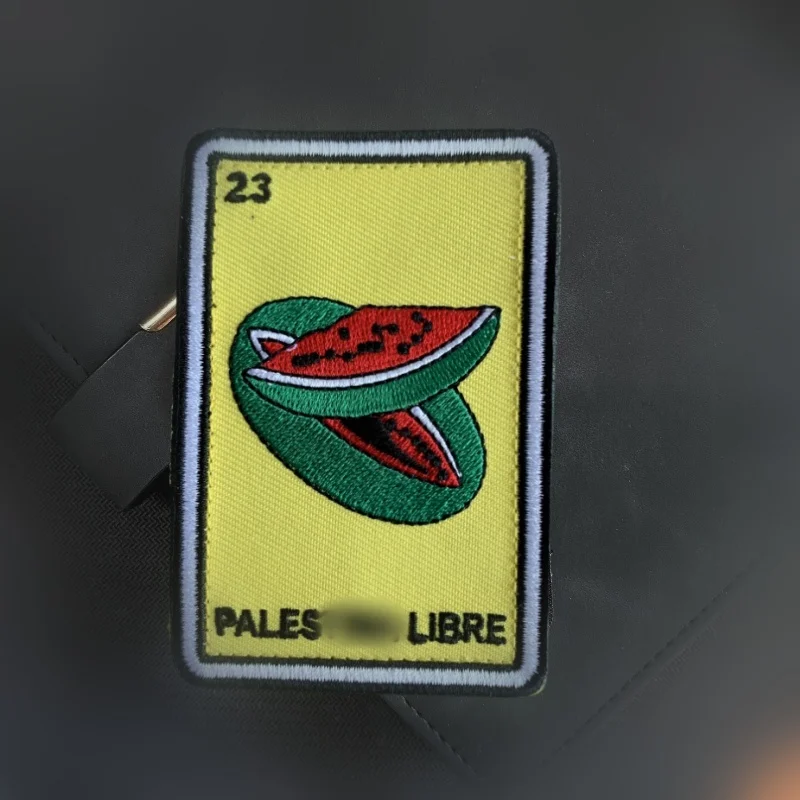 Watermelon Libre Embroidered Hook and Loop Patches Tactical Backpack Stickers Outdoor Sports Morale Badge Armband Patch Military