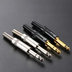 1pcs REAN YongSheng Jack 6.35mm big two-core/three-core TS/TRS connector mono/stereo outlet 6.5mm guitar microphone cable plug