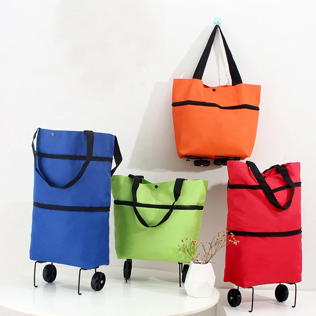 

Portable Shopping Bags Foldable Oxford Fabric And Metal Craftsmanship Made With Oxford Fabric