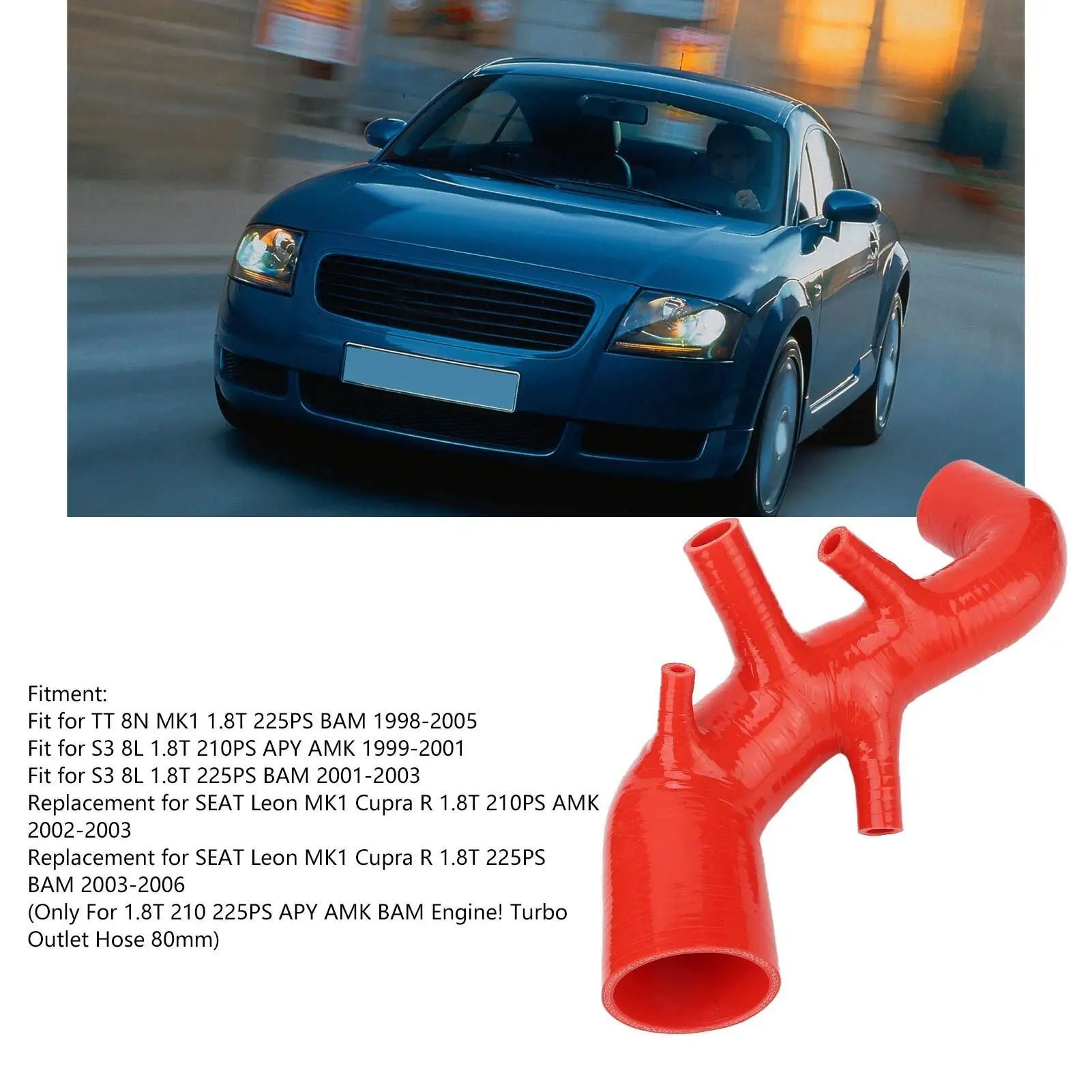 Silicone Intake Hose  for 8N 8L R 1.8T APY AMK BAM - Enhanced Airflow Replacement