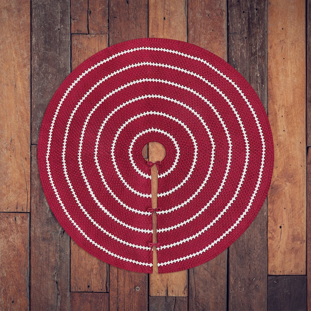 

1pcs Mat Knitted Xmas Xmas Skirt Tree Bottom Apron For Holiday Decoration Indoor Outdoor Christmas Tree Apron Use