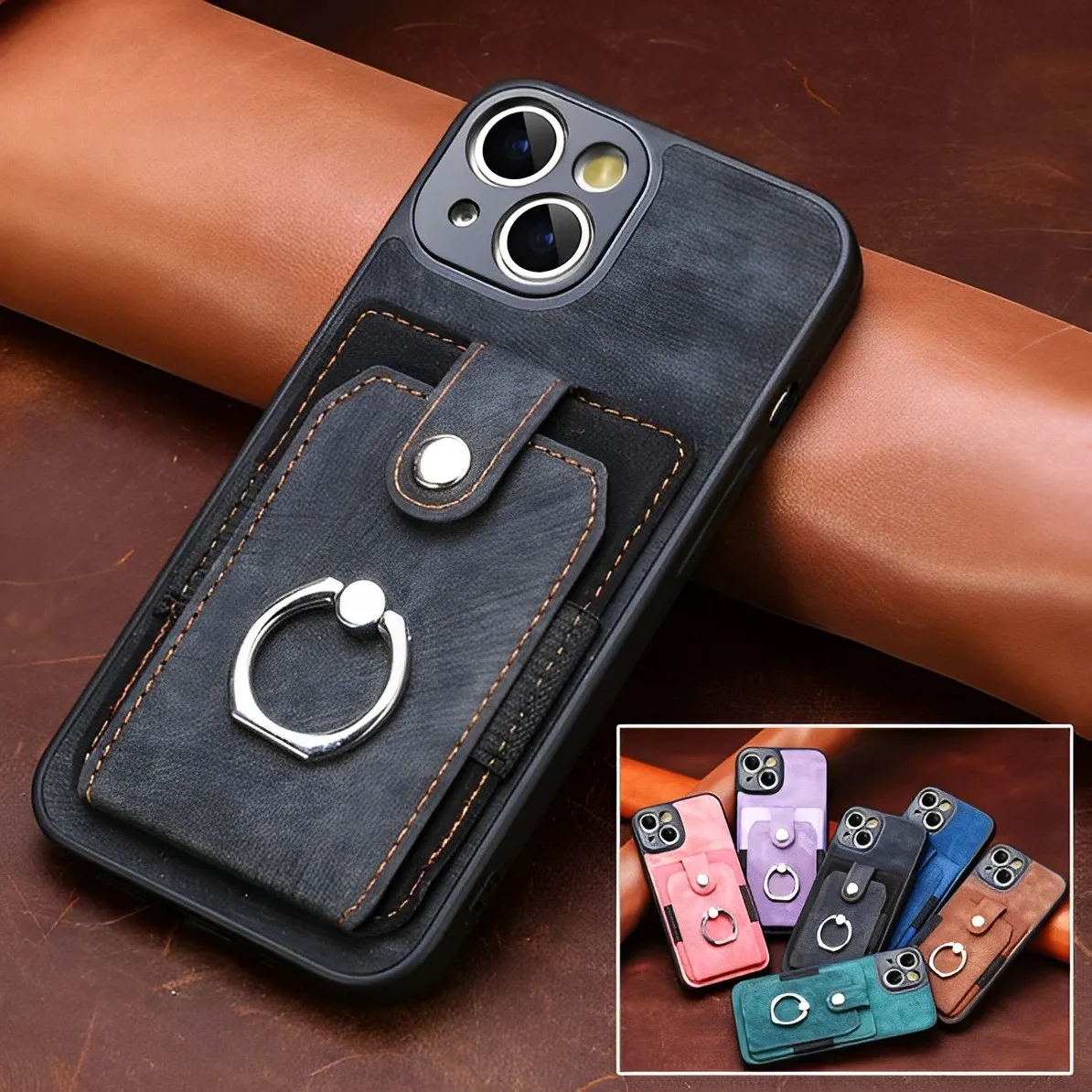 For Xiaomi Mi 11T 12 12T 13 Card Slots Leather Case For Redmi Note 8 8T 9 9S 10 10S 11 11S Pro 11T 11E Magnetic Holder Cover