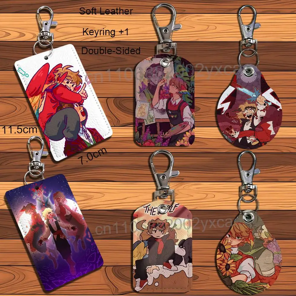 Popular host Grian Cherri Fire Keychain Holder Suitable For Subway Bank Card Bus Card Case Badge Holder Wallet Card Textured