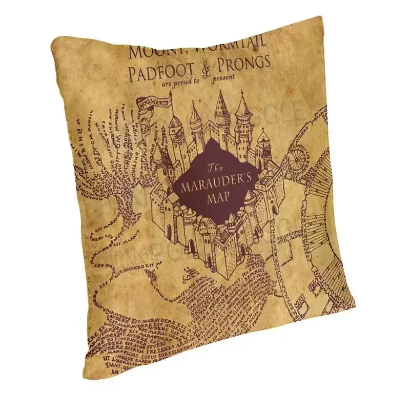 Magic Marauders Map Cushion Cover 40x40 Home Decorative Printing Throw Pillow for Car Two Side Double Sided Print Pillowcases